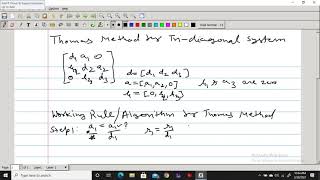 Thomas Method for Tri-diagonal System