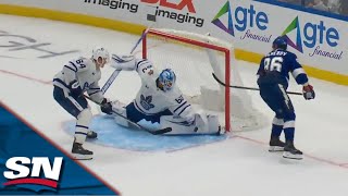 Joseph Woll Stretches Out To Deny Nikita Kucherov To Keep Game Even Late