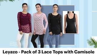 Ezmall | Pack of 3 Lace Tops + Camisole