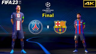 FIFA 23 - PSG vs. FC BARCELONA - Ft. Ibrahimovic, Messi - UEFA Champions League Final - PS5™ [ 4K ]