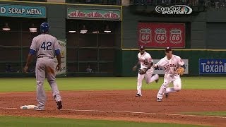 Dominguez makes the diving stop to save a run