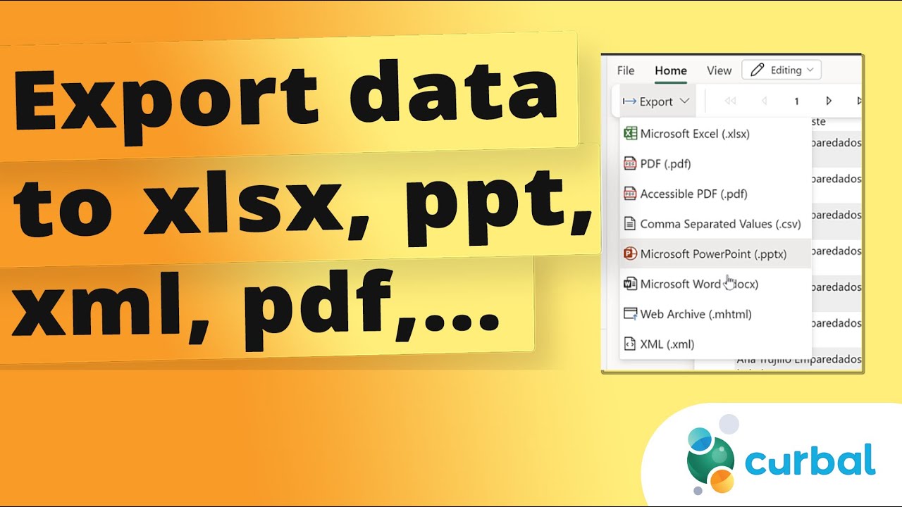 Export Power Bi Data To Any Format Excel Powerpoint Pdf Xml