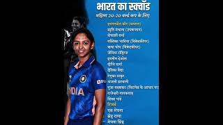 India announce squad for ICC Women's T20 World Cup 2023