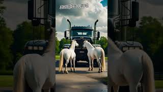 horses warning signals to humans#horse#animals#warning#viralshorts driver gives mangoes to horses