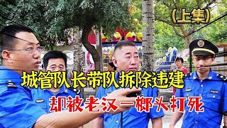 湖北城管执法真实影像，本是阻止村民违建，却惨遭一锄头打死