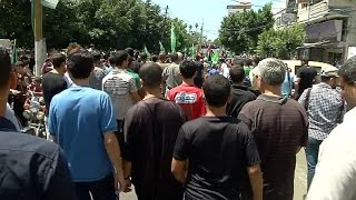 Gaza: des Palestiniens manifestent dans la rue aux côtés du Hamas