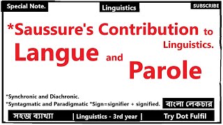 Langue and Parole in Bengali, Ferdinand de Saussure Contributions to Linguistics, Try Dot Fulfil