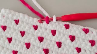 ❤️Perfect Valentine’s Project! Crochet Temperature Blanket with Mini Heart Stitches