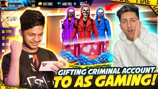 Gifting All 5 Criminal Bundles To As Gaming 🤯 1Million Diamonds Only One ID In India Garena FreeFire