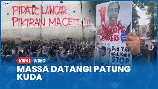 Demo Indonesia Gelap Massa Mahasiswa dan Warga Datangi Patung Kuda