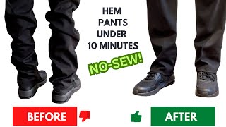 EASY No Sew Way to Hem Uniform Pants with fabric hemming tape