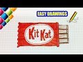 Easy drawings #285  How to draw a chocolate KIT KAT / drawings for beginners