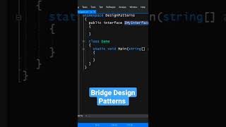 Bridge Design Patterns Intro 2023 #designpatterns #coding #csharp #csharptutorial #codingshortvideo