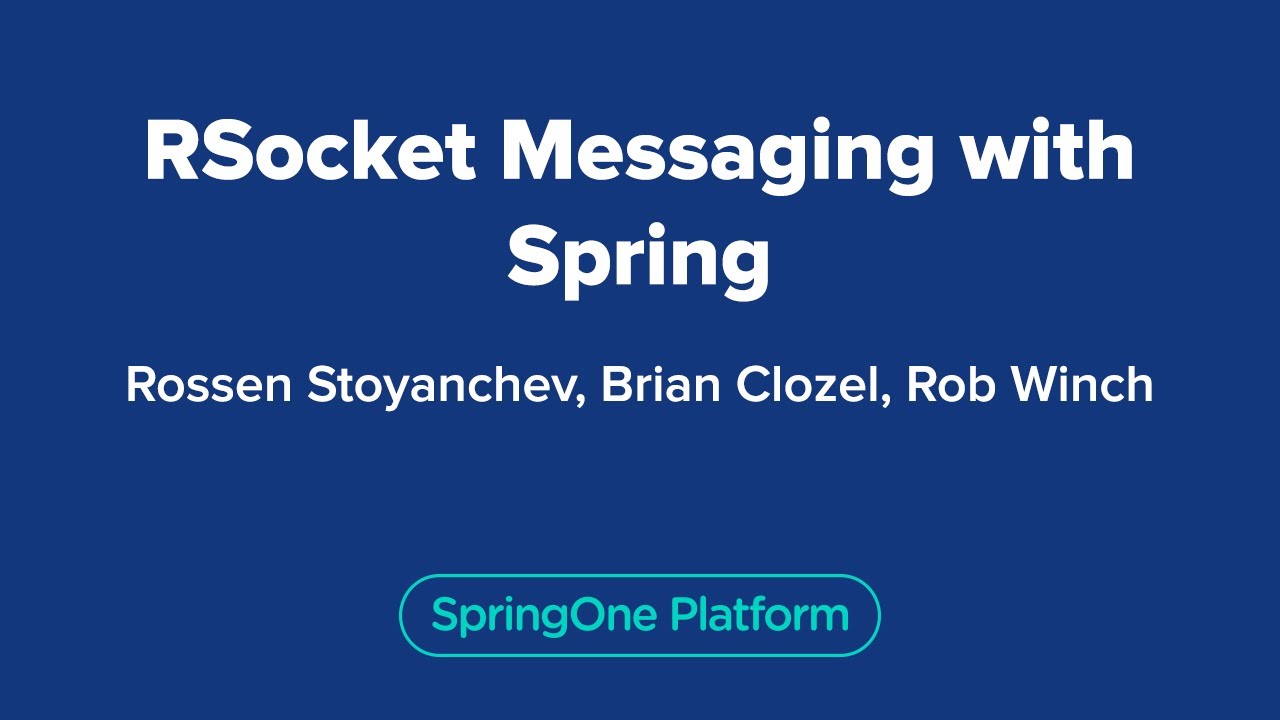 RSocket Messaging With Spring - YouTube