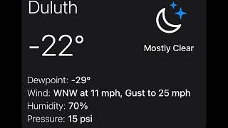 -52° Wind Chill on NOAA Weather Radio KIG-64 Duluth, MN 1/23/26
