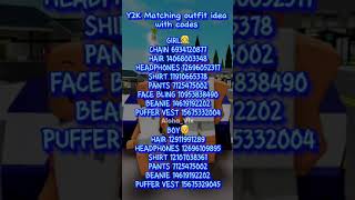 Roblox CODES for CLOTHES || Matching Y2K outfit idea || Blue\u0026Black #roblox #shorts