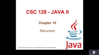 Java II Chapter 15 Class 1 Simple Recursion
