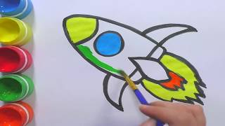 Rocket Toy Drawing and Coloring   Art for Kids