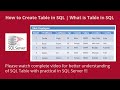 (11) How to Create Table in SQL | What is Table in SQL | SQL Tutorial
