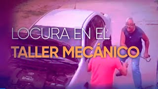 ¡LOCURA EN UN TALLER MECÁNICO! Lo atacó a fierrazos porque no terminó de arreglarle el auto