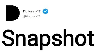 Snapshot Meaning in English