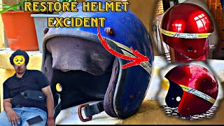 HELMET BEKAS EXCIDENT 😱 | CANDY RED  #restoration #MS88 #helmet #viralvideo