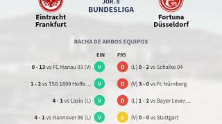 Previa Eintracht Frankfurt vs Fortuna Düsseldorf - Jornada 8 - Bundesl... - Pronósticos y horarios