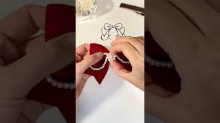 ❤️EASY DIY🎀how to make a bow hair clip out of ribbon /red ribbon tutorial #ribbonbows #hairbows