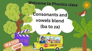 consonant vowel sound | ba to za sound |CV phonics | consonants blend