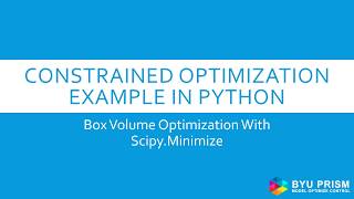 Python Scipy Optimization Example: Constrained Box Volume