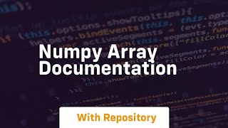 numpy array documentation