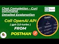 Demo to Use ChatGPT API using Postman | Curl command Detailed Explanation