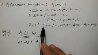 ackermann function in hindi | Data Structures | Niharika Panda