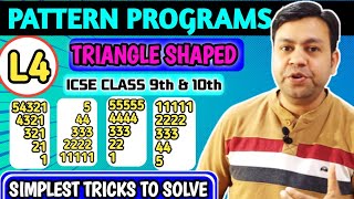 Lec 4 || Java Triangle Pattern Programs | Nested Loop patterns in java | Triangle pattern Programs