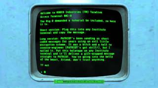 Fallout 4 - Underground Undercover: Network Scanner Initiated, Read Patriot's Reply, Father Greeting