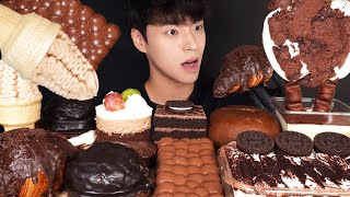 ASMR MUKBANG SWEET CHOCOLATE DESSERTS🍫 CHOCOLATE CROISSANT \u0026 TIRAMISU \u0026 CHOCOLATE MARSHMALLOW CAKE