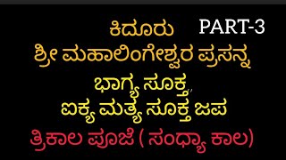 ಕಿದೂರು ಶ್ರೀ ಮಹಾಲಿಂಗೇಶ್ವರ ಪ್ರಸನ್ನ | ಐಕ್ಯ ಮತ್ಯ  ಸೂಕ್ತ, ಭಾಗ್ಯ ಸೂಕ್ತ ಜಪ  | ಸಂಧ್ಯಾ ಕಾಲ ತ್ರಿಕಾಲ ಪೂಜೆ  |