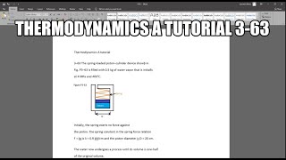 Thermodynamics 3-63 The spring-loaded piston–cylinder device shown in Fig. P3–63 is filled with 0.5