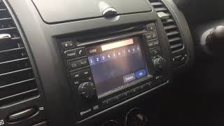 How to enter radio code on Nissan Note