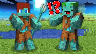How Mikey and JJ Became DROWNED Zombie in Minecraft ? - ( Maizen )