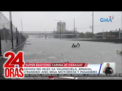 Bahagi ng NLEX sa Valenzuela, binaha; stranded ang mga motorista't pasahero 24 Oras