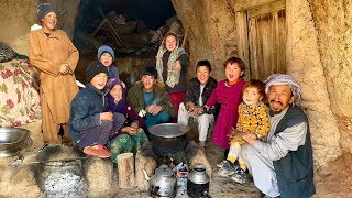 cave survivor vlog in Afghanistan | a great big family with solidarity in cooking |#food #cooking