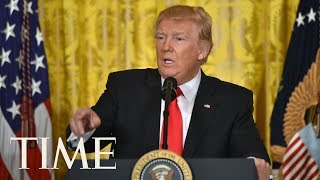 President Trump Hosts A Press Conference In New York