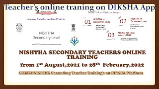 NISHTHA ONLINE TRAINING FOR SECONDARY TEACHERS from 01.08.2021 to 28.02.2022