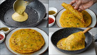 Liquid Dough Kacche Aloo Ka Paratha Recipe | No Rolling, No Dough | Atta Aloo Paratha Recipe