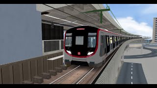 Openbve MTR 觀塘綫 Q train A755/756 (調景嶺 Tiu Keng Leng → 黃埔 Whampoa)