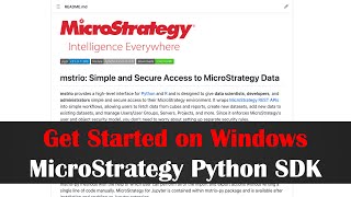 Get Started with MicroStrategy Python SDK (mstrio-py) on Windows