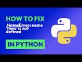 How to fix  NameError: name 'item' is not defined in Python