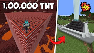 I Blew Up 1,00,000 TNT for a NETHERITE BEACON in Minecraft Hardcore