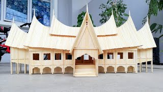 Miniature Minangkabau House Bamboo Stick